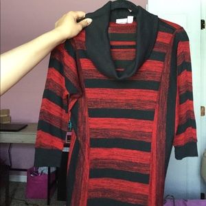 Red and black fall sweater